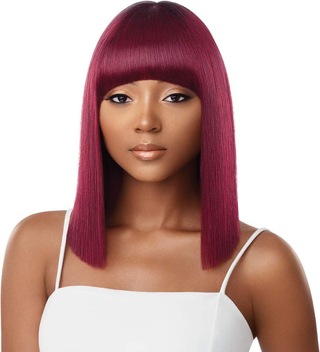 Outre Synthetic Hair Full Cap Quick Weave Complete Cap Bang Jodie (99J) Find Your New Look Today!